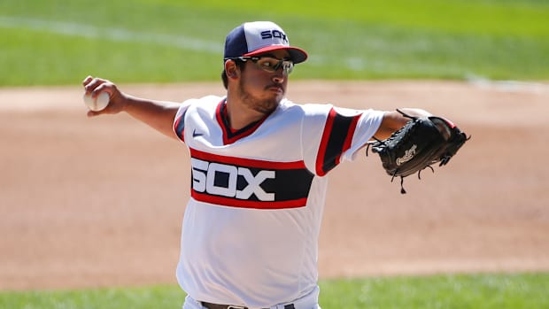 Dane Dunning no-hit five innings v KC 2020-08-30 (Dennis Wierzbicki) USATSI_14857241